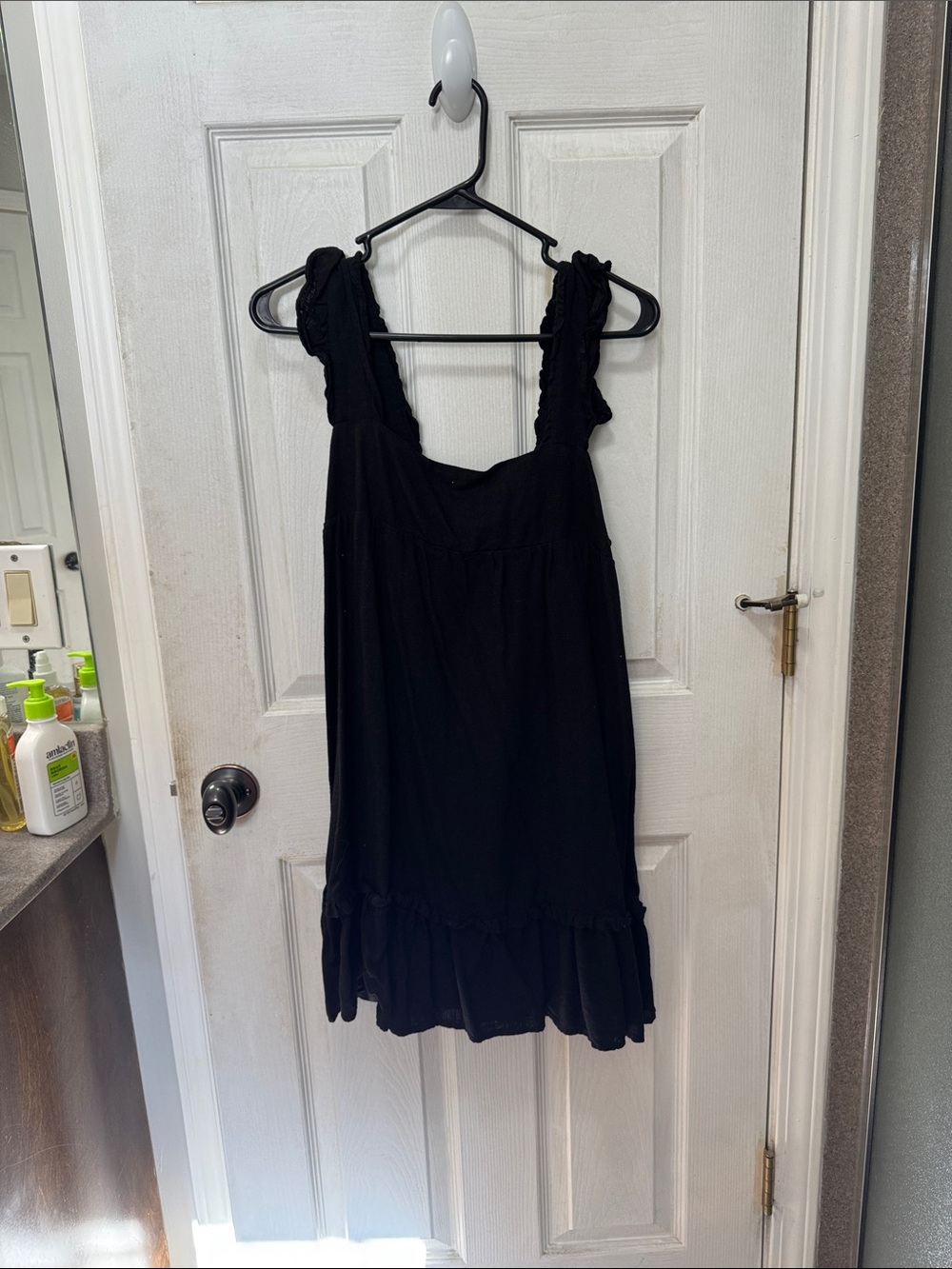 Black Ruffle Strap Sundress - Women